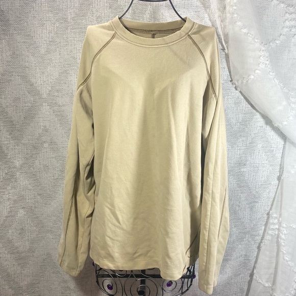Men's Prana tan pullover crewneck sweater size L - Picture 1 of 7
